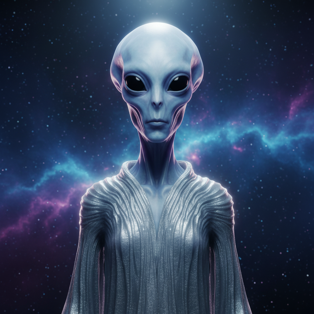 Arcturian alien CGI cinematic render